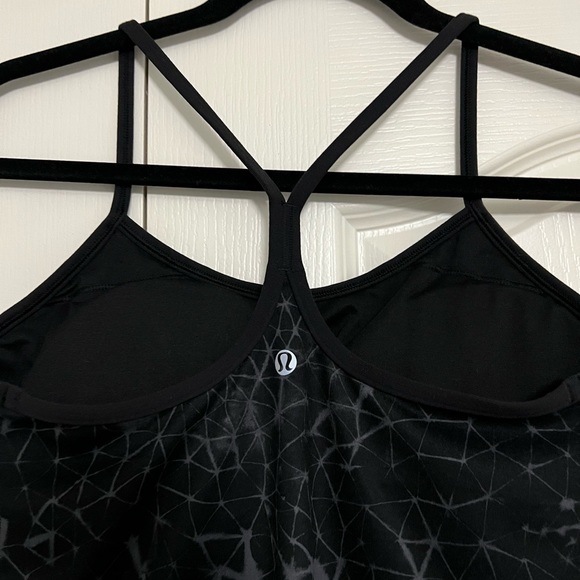Lululemon Power Y Tank Star Crushed Coal Black / Black Size 6 - Picture 7 of 10